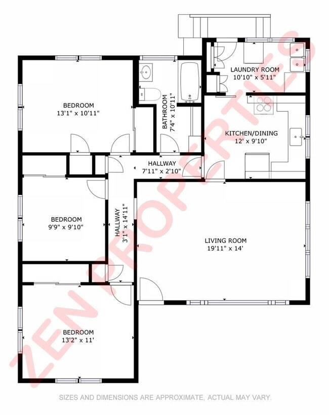 Photo - 3 bdrm / 1 bath home for rent