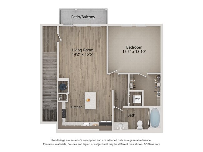 A5_1Bed_1Bath_689 Sq Ft - The Ironwood Apartments