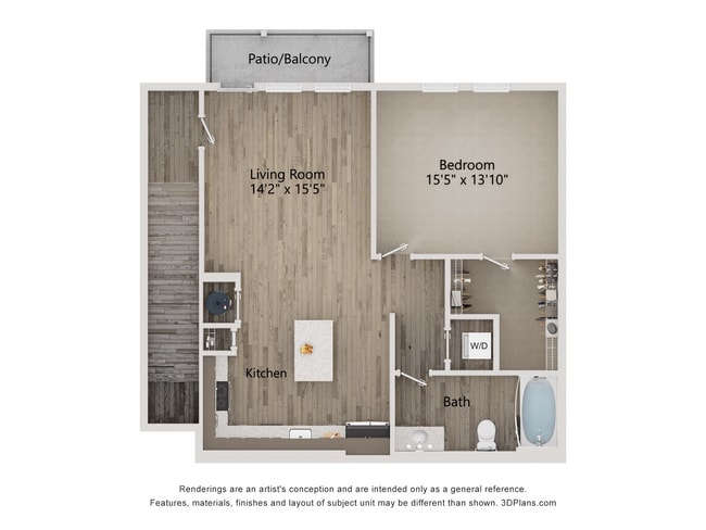 A5_1Bed_1Bath_689 Sq Ft - The Ironwood Apartments
