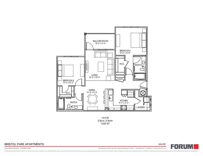 Harmony - 2 Bedroom/2 Bath - Bristol Park Apartments