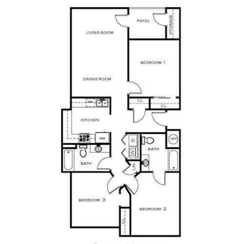 Plano de planta - South Creek Apartments