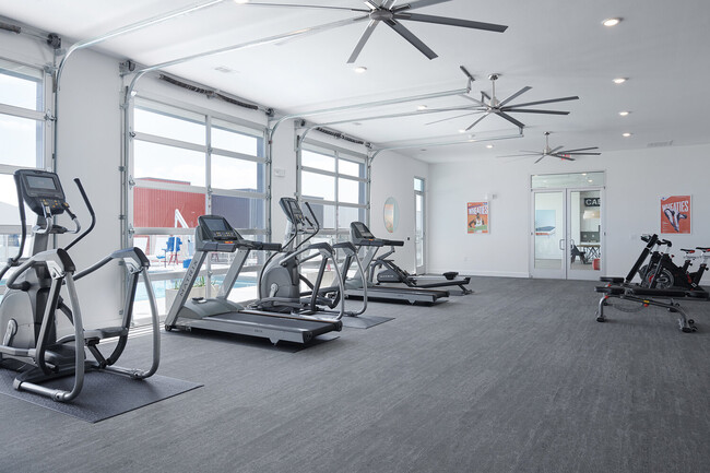 Gym with Downtown view - 4361 S Congress Ave