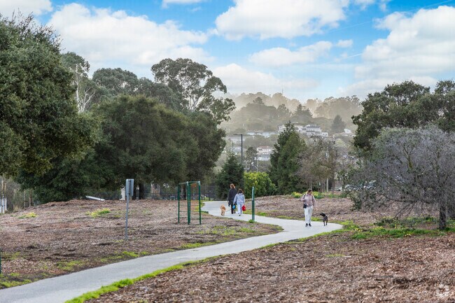 The Millbrae Spur Trail follows along the edge of the Mills High School campus.