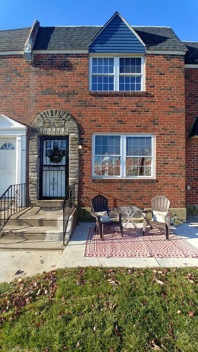Stone and brick exterior and newly poured patio - 272 S Spring Garden St