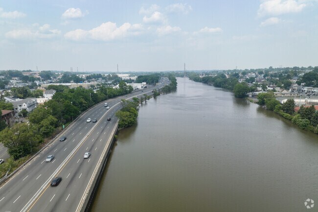 Rt. 21 runs alongside the Passaic River in Belleville, NJ.