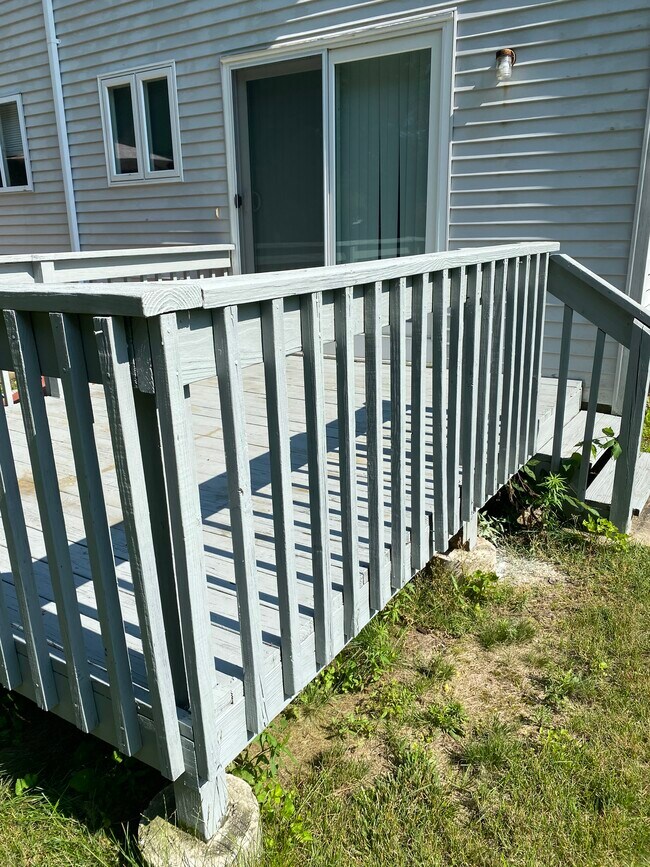 Rear deck overlooking fenced yard - 219 Killey Ave