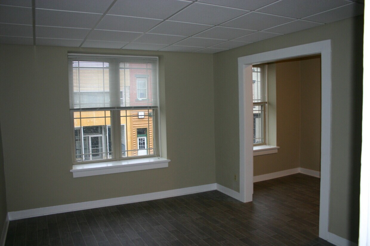Living room on left/bonus room on right - 112 N 3rd St