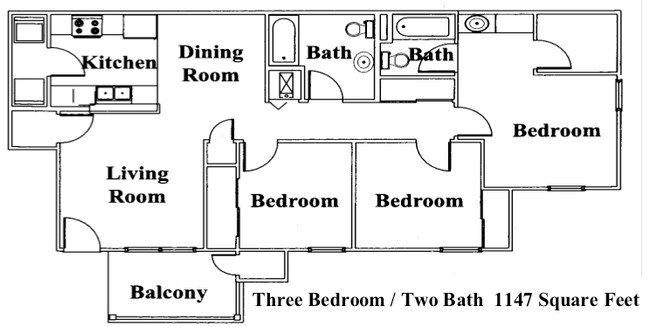 3BR/2BA - Elizabeth Place Apartments