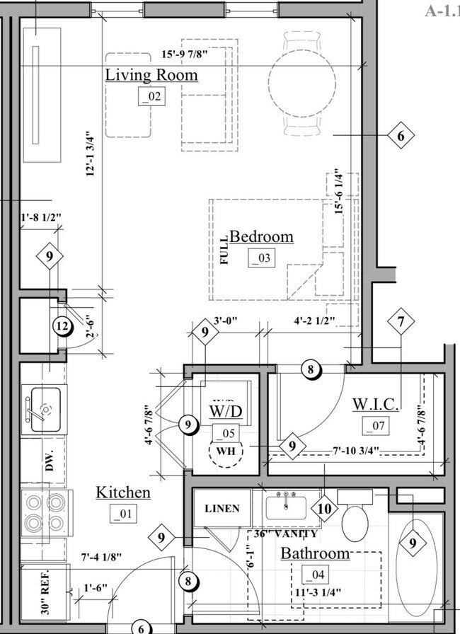 Plano de planta - 1305 HYDE PARK