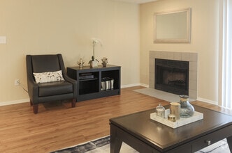 Living Room w/Fireplace - The Crest at Princeton Meadows