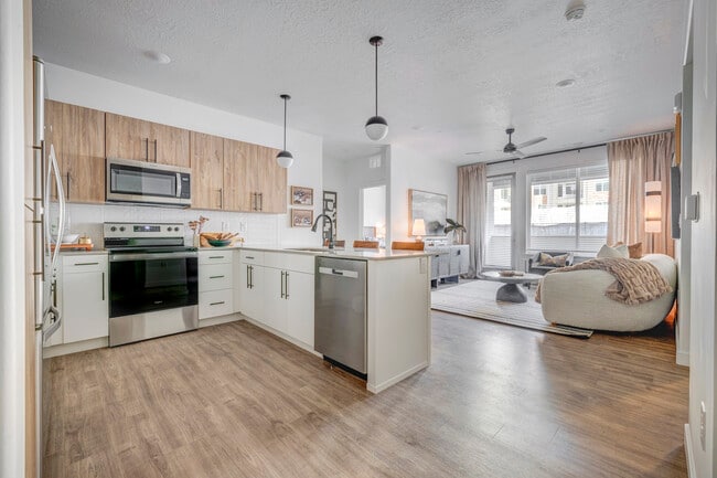 Kitchen View into Living Room - The Foundry Apartments & Townhomes