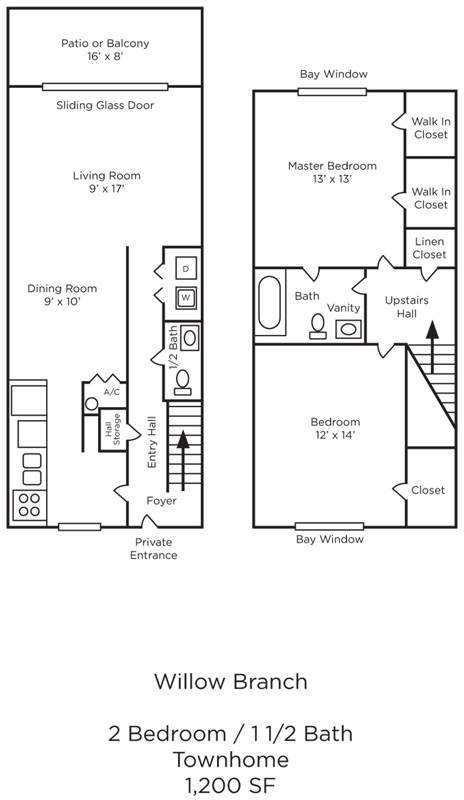 2HAB/1.5BA - Willow Branch