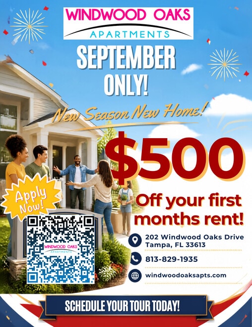 $500 Off for September! - Windwood Oaks Apartments