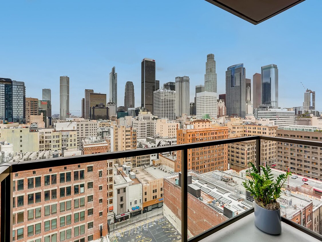 Balcony view of the city at Sentral DTLA. - Sentral DTLA