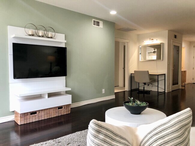 Fully Furnished Living Room - 10751 Wilshire Blvd