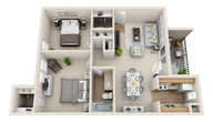 2 Bedroom 1 Bath 858 sq ft 