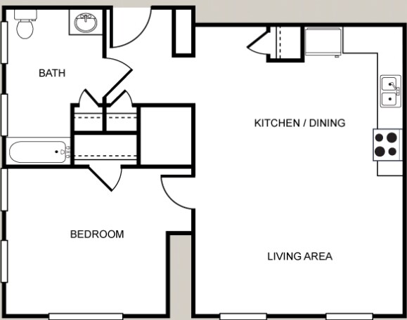 1HAB/1BA - 98 Water Street Apartments