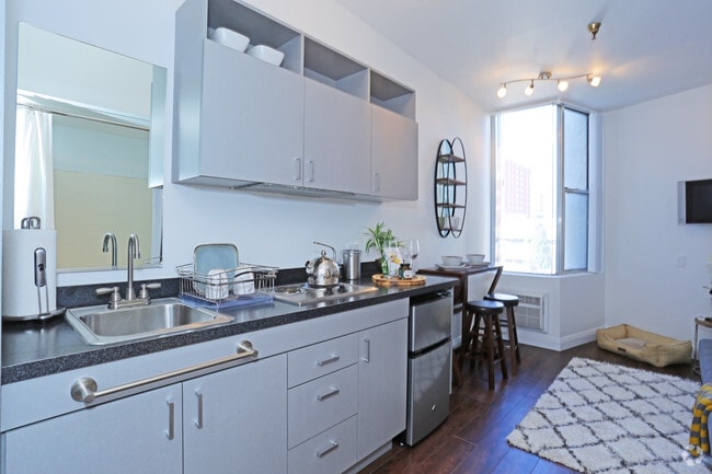 Studio-165SF Kitchen Area - The 211 Apartments