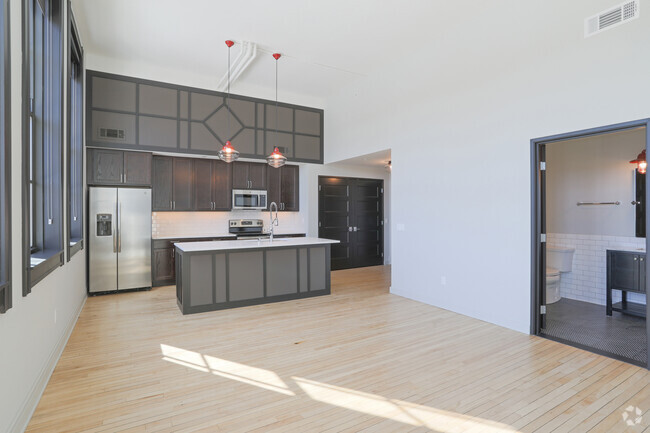 1HAB, 1BA - Sala de estar/cocina - Whitney School Lofts