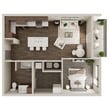 1 Bedroom, 1 Bathroom - 747 SF A