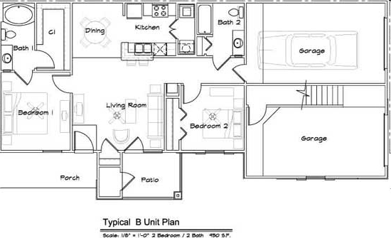 Plano de planta - Ridge Pointe Apartments