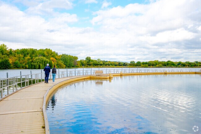 Stroll across the dock at Wirth Lake in Golden Valley.