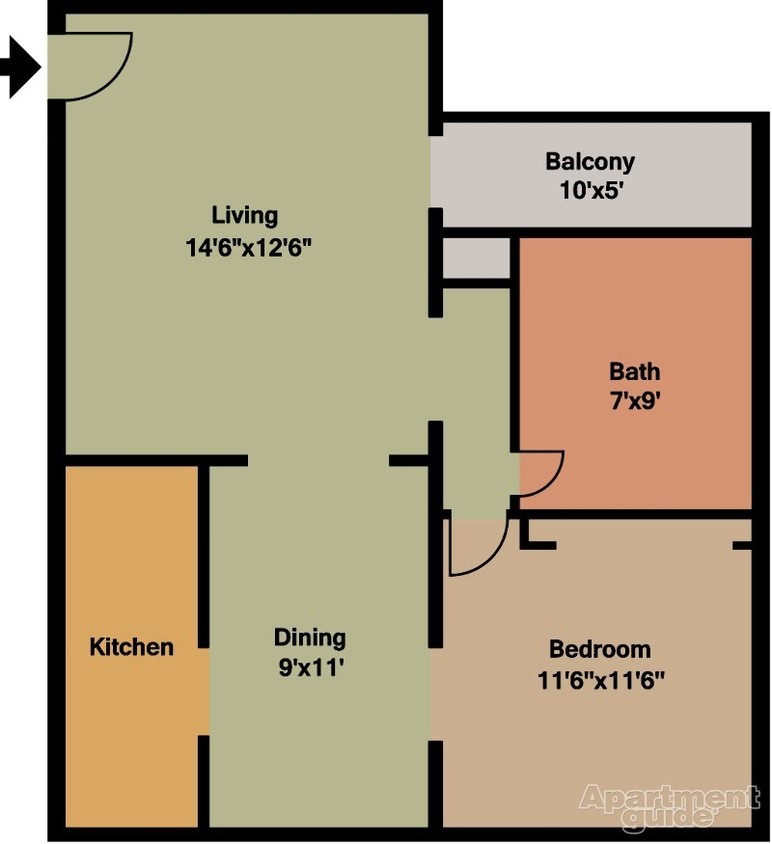 1HAB/1BA - Palmier Apartments