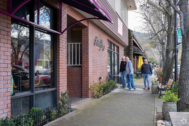 A couple of locals checking out the guitar shop in Saratoga.