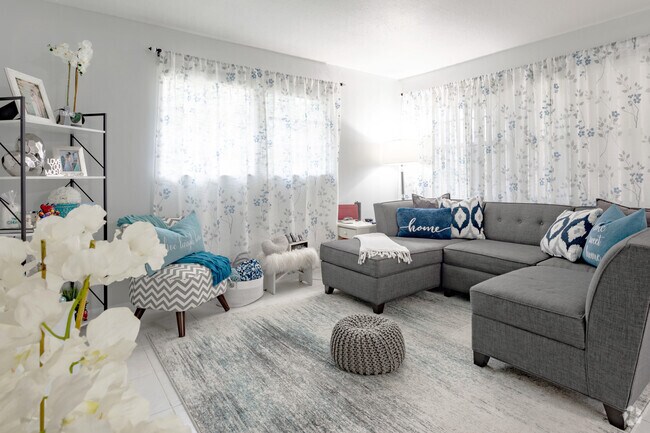 3BR, 2BA - 1,150SF - Living Room - Bicycle Club Apartments