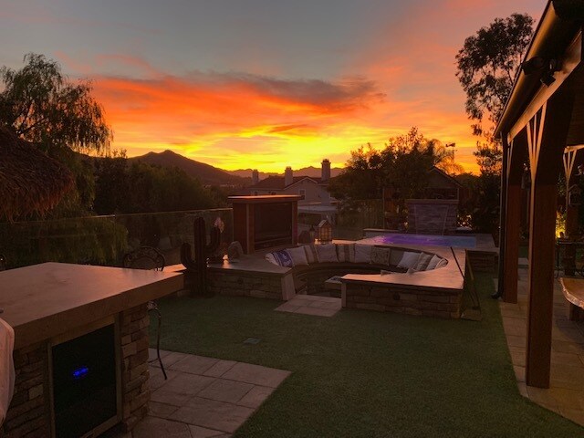 Backyard sunset view - 30006 Rainbow Crest Dr