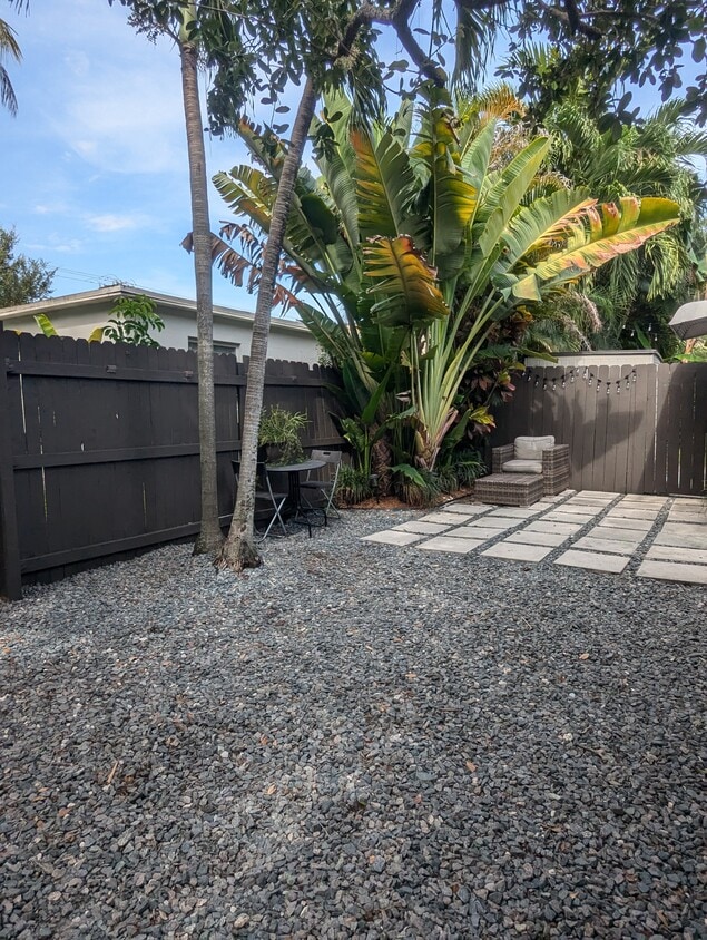 Private patio area and gated parking spot - 2551 Lincoln St