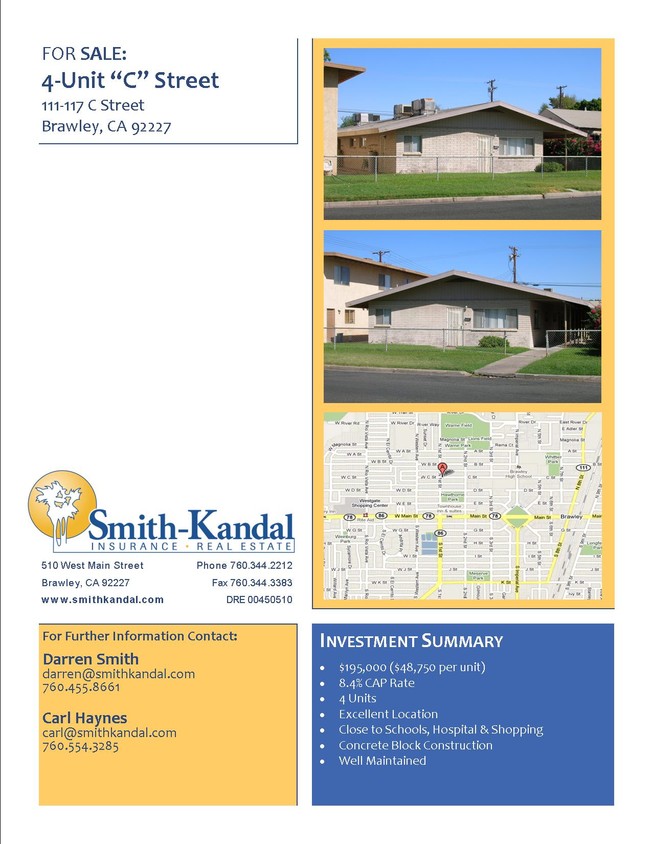 Smith-Kandal Real Estate Sale Marketing Brochure/Flyer - 111-117 C St