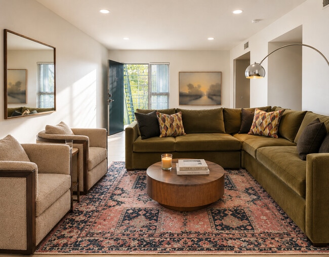 1BR, 1BA, Corner Unit / Living Room - The 700