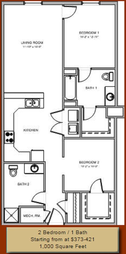 2BR/1BA - Greystone Place