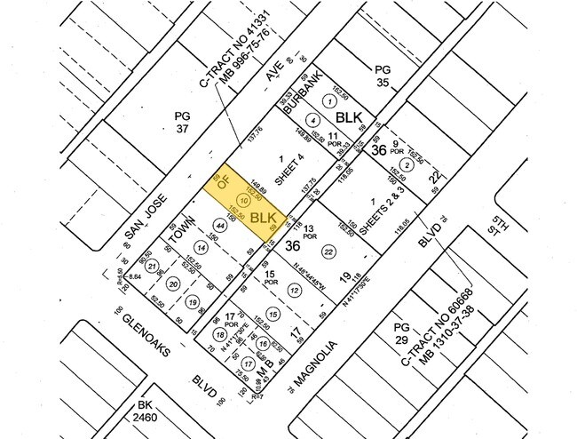 Mapa de la parcela - 440 E San Jose Ave