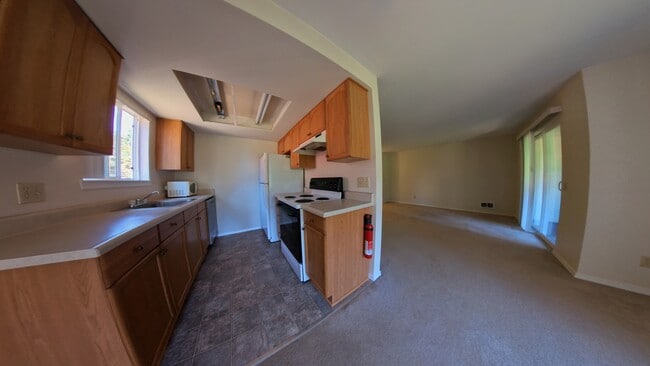 Kitchen with new stainless steel dishwasher (Light will be fixed before move in) - 20816 74th Ave W