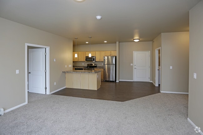 Two Bedroom - Living Area - Stonemill Apartments in South Moorhead