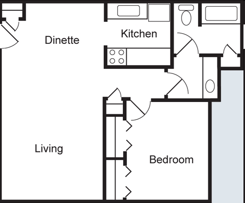 1BR/1BA - Cedarview Apartments