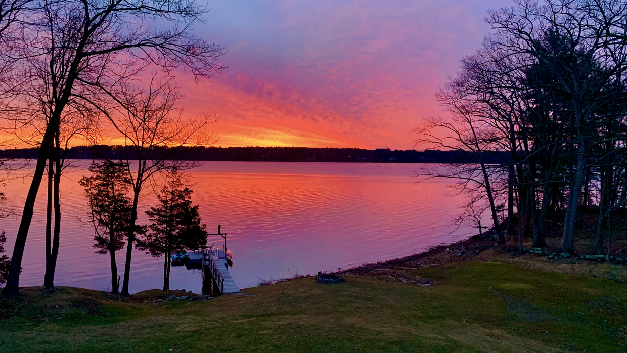 A sunrise from the living room windows - 297 Durham Point Rd