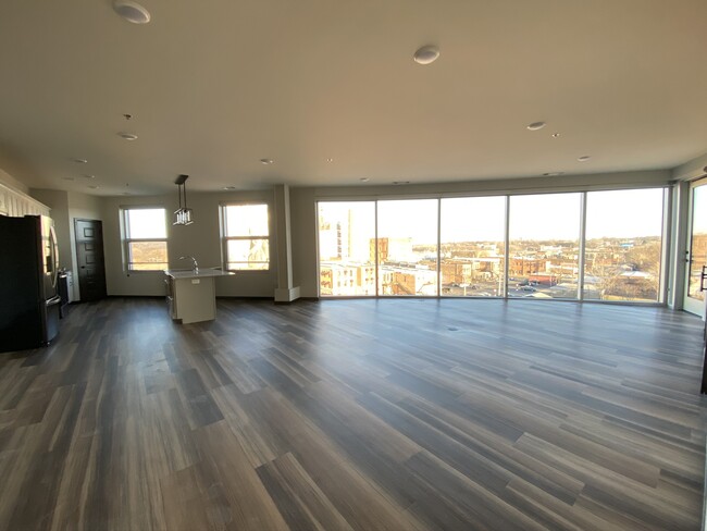 spacious kitchen and living room - Bridge Plaza Apartments