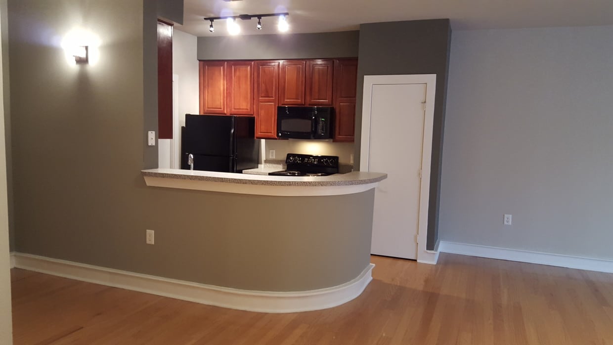 Maple Cabinets stained Cherry - 3320 Camp Bowie Blvd