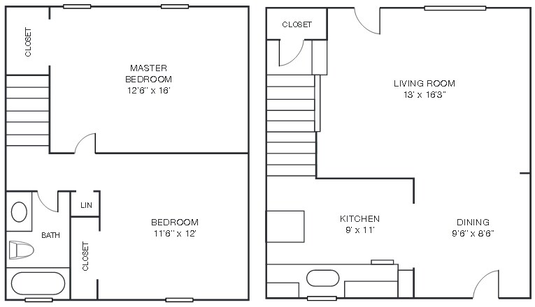 Four Seasons Apartments and Townhomes – 2 BD Townhome w/ Basement