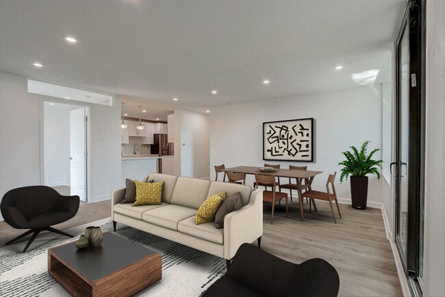 Large living and dining area, open to gorgeous remodeled kitchen! - 240 M St SW Apartment