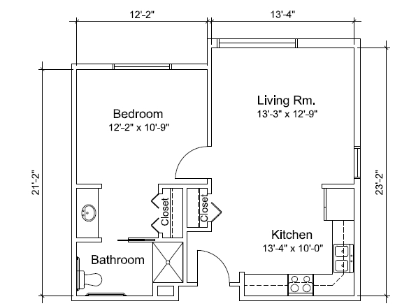 1BR/1BA - Creekside Apartments