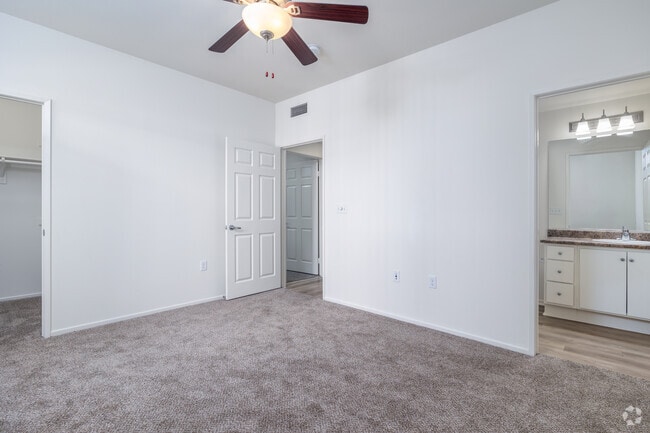 3BR, 2BA – 1,154SF - Primary Bedroom with Bathroom - Avila Apartment Homes