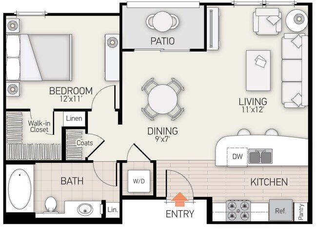 Plano de planta - Palmeras Apartment Homes