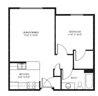 1HAB/1BA - North Ridge Apartments & Townhomes