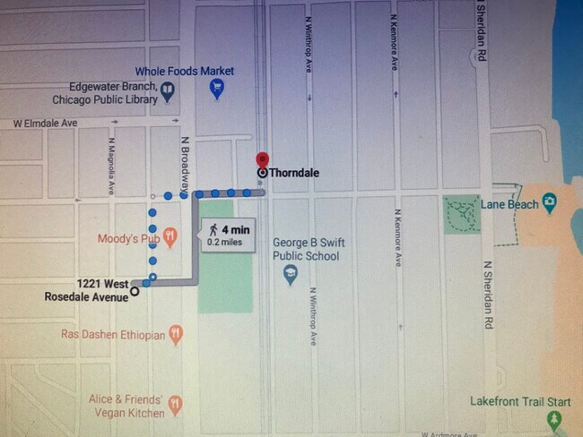 5 minute walk to Red Line L - 1221 W Rosedale Ave