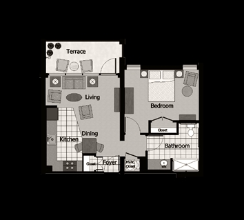 Plano de planta - The Tower at Dorsey Manor: 62+