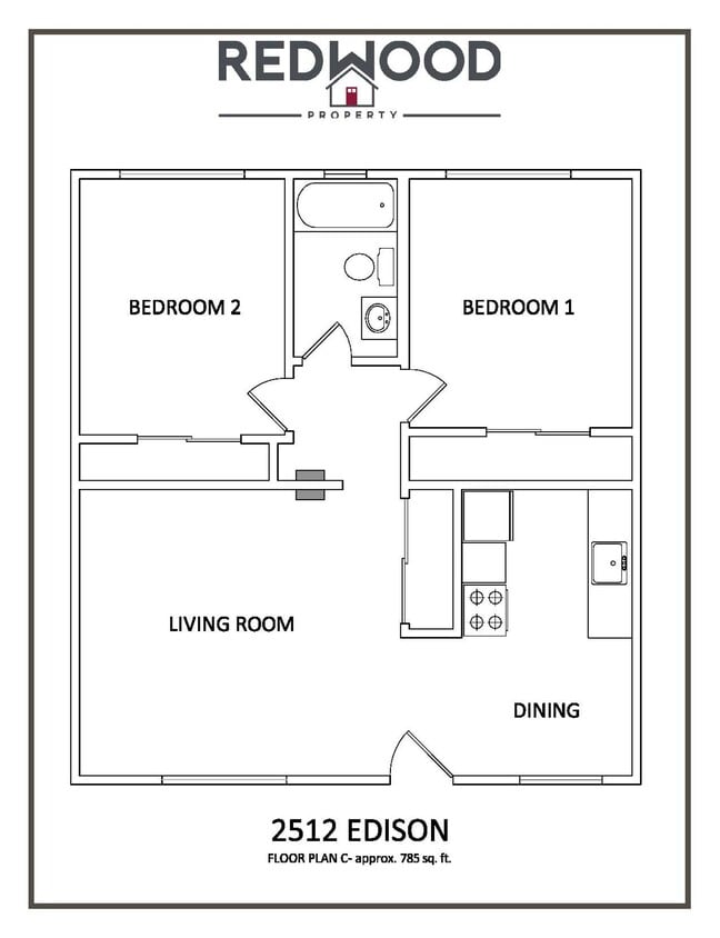 Floorplan - 2512 Edison Avenue - Oak Plaza